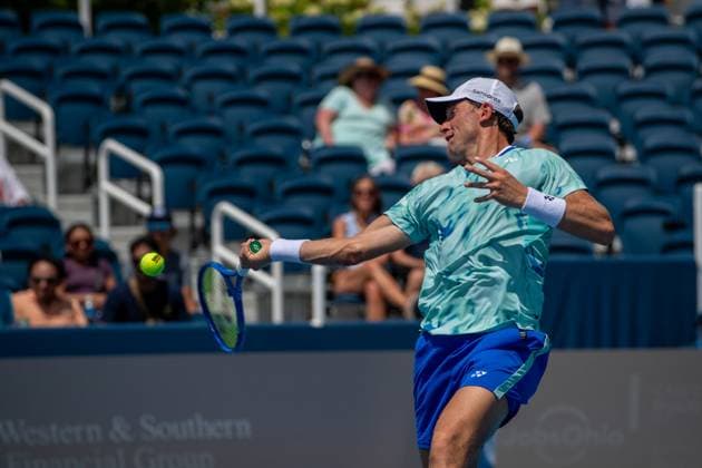Cincinnati Open Second Round: Casper Ruud V Arthur Rinderknech Casper Ruud is seen during the second round match between Casper Ruud and Arthur Rinderknech at the Cincinnati Open in Mason, Ohio, on August 9, 2025. Mason Ohio United States  Copyright: xJasonxWhitmanx originalFilename:whitman-cincinna250809_np9YH.jpg