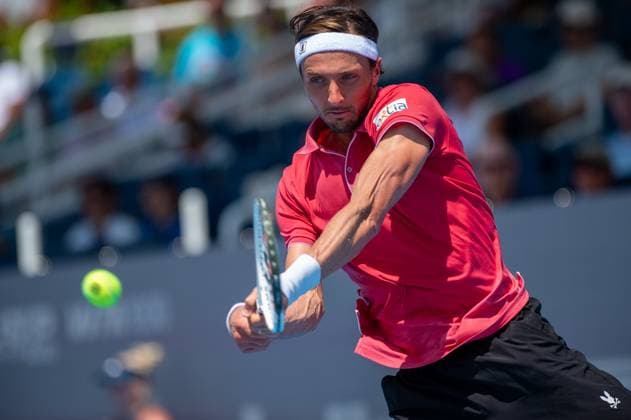 Cincinnati Open Second Round: Casper Ruud V Arthur Rinderknech Arthur Rinderknech is seen during the second round match between Casper Ruud and Arthur Rinderknech at the Cincinnati Open in Mason, Ohio, on August 9, 2025. Mason Ohio United States  Copyright: xJasonxWhitmanx originalFilename:whitman-cincinna250809_npTBR.jpg