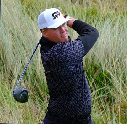 UK: Nexo Championship, Old Course at Trump International Golf Links, Aberdeen, Scotland on 09 August 2025: Pictured: Tadeas Tetak (Slovakia) on the 17th tee during the third round of the Nexo Championship 2025 at Trump International Golf Links, Aberdeenshire, Scotland Aberdeen Trump International Golf Links Scotland Copyright: xAlexxToddx