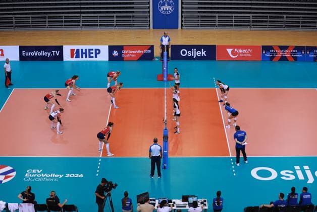 Croatia v Kosovo: CEV EuroVolley 2026 Qualifiers General view during the CEV EuroVolley 2026 Qualification Phase group G Leg 4 match between Croatia and Kosovo at Gradski vrt Hall in Osijek, Croatia, on August 9, 2025.  DavorxJavorovic PIXSELL