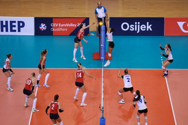 Croatia v Kosovo: CEV EuroVolley 2026 Qualifiers General view during the CEV EuroVolley 2026 Qualification Phase group G Leg 4 match between Croatia and Kosovo at Gradski vrt Hall in Osijek, Croatia, on August 9, 2025.  DavorxJavorovic PIXSELL