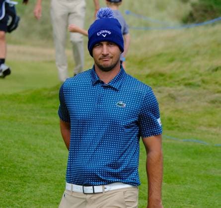 UK: Nexo Championship, Old Course at Trump International Golf Links, Aberdeen, Scotland on 09 August 2025: Pictured: Julien Brun (France) during the third round of the Nexo Championship 2025 at Trump International Golf Links, Aberdeenshire, Scotland Aberdeen Trump International Golf Links Scotland Copyright: xAlexxToddx
