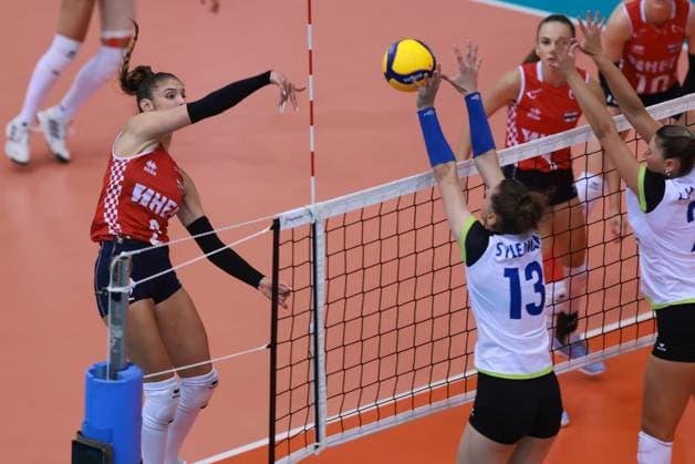 Croatia v Kosovo: CEV EuroVolley 2026 Qualifiers Mika Grbavica of Croatia during the CEV EuroVolley 2026 Qualification Phase group G Leg 4 match between Croatia and Kosovo at Gradski vrt Hall in Osijek, Croatia, on August 9, 2025.  DavorxJavorovic PIXSELL