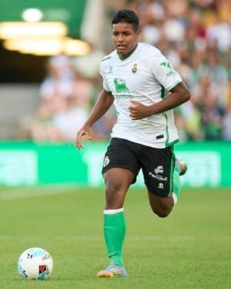 Racing Santander v Cagliari Calcio - Pre Season Friendly Jeremy Arevalo of Real Racing Club de Santander in action during the pre-season friendly match between Real Racing Club de Santander and Cagliari Calcio at El Sardinero on August 9, 2025, in Santander, Spain. Santander El Sardinero Cantabria Spain RL_RSNTvCAGL_000240 Copyright: xRicardoxLarreinax