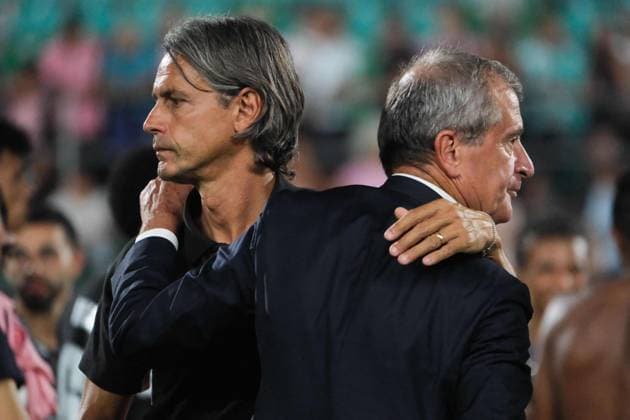 CALCIO - Altro - Anglo Palermitan Trophy - Palermo vs Manchester City Filippo Inzaghi Palermo head coach and Carlo Osti during the Anglo-Palermitan Trophy match at Renzo Barbera Stadium, Palermo, Italy, on 9 August 2025 during Anglo Palermitan Trophy - Palermo vs Manchester City, Other in Palermo, Italy, August 09 2025 Palermo Italy  Copyright: xIPAxSport ABACAx