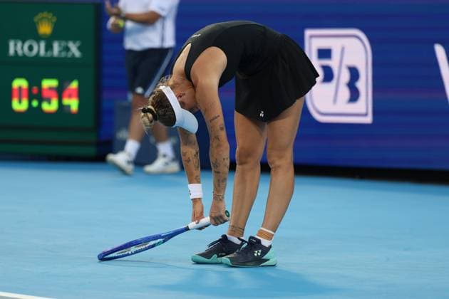 August 9, 2025, Mason, Ohio, United States: MARKETA VONDROUSOVA of Czech Republic during the match against A. Sabalenka in the second round of the Cincinnati Open at the Lindner Family Tennis Center. Mason, Ohio. Vondrousova lost 5:7, 1:6. Mason United States - ZUMAc278 20250809_zsp_c278_027 Copyright: xMarcinxCholewinskix