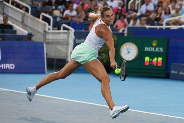 August 9, 2025, Mason, Ohio, United States: ARYNA SABALENKA during the match against M. Vondrousova of Czech Republic in the second round of the Cincinnati Open at the Lindner Family Tennis Center. Mason, Ohio. Sabalenka won 7:5, 6:1. Mason United States - ZUMAc278 20250809_zsp_c278_036 Copyright: xMarcinxCholewinskix