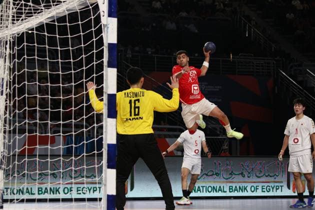 August 9, 2025, Cairo, Cairo, Egypt: ABDELRAHMAN ALY The Egyptian Handball Player During 11TH IHF Men s World Championship, WM, Weltmeisterschaft U19 Egypt 2025 Match Between Egypt And Japan At Cairo Stadium Main Hall Cairo Egypt - ZUMAe138 20250809_zsp_e138_043 Copyright: xBassemxElziatyx