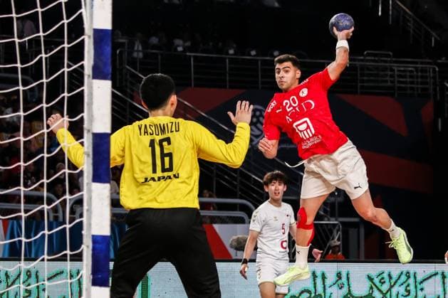 August 9, 2025, Cairo, Cairo, Egypt: ABDELRAHMAN ALY The Egyptian Handball Player During 11TH IHF Men s World Championship, WM, Weltmeisterschaft U19 Egypt 2025 Match Between Egypt And Japan At Cairo Stadium Main Hall Cairo Egypt - ZUMAe138 20250809_zsp_e138_046 Copyright: xBassemxElziatyx