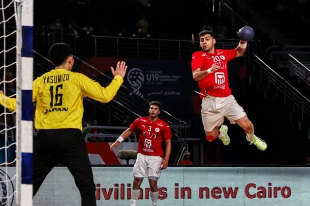 August 9, 2025, Cairo, Cairo, Egypt: ABDELRHMAN ALY The Egyptian Handball Player During 11TH IHF Men s World Championship, WM, Weltmeisterschaft U19 Egypt 2025 Match Between Egypt And Japan At Cairo Stadium Main Hall Cairo Egypt - ZUMAe138 20250809_zsp_e138_052 Copyright: xBassemxElziatyx