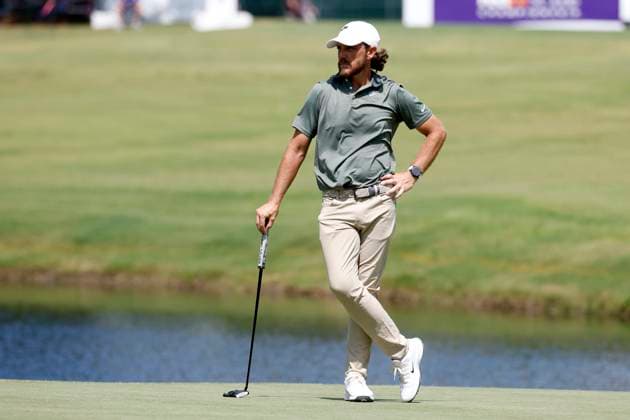 MEMPHIS, TN - AUGUST 09: Tommy Fleetwood of England watches on No. 11 during the third round of the FedEx St. Jude Championship, August 9, 2025, at TPC Southward in Memphis, Tennessee. (Photo by Matthew Maxey Icon Sportswire) GOLF: AUG 09 PGA, Golf Herren FedEx Cup Playoffs - FedEx St. Jude Championship EDITORIAL USE ONLY Icon250809056