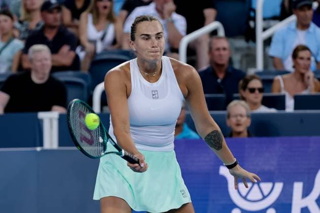 August 9, 2025, Mason, Ohio, U.S: Aryna Sabalenka (BLR) hits a forehand shot during SaturdayÃ¢â‚¬â ¢s second round of the Cincinnati Open at the Lindner Family Tennis Center, Mason, Oh. Mason U.S - ZUMAs304 20250809_zaf_s304_054 Copyright: xScottxStuartx