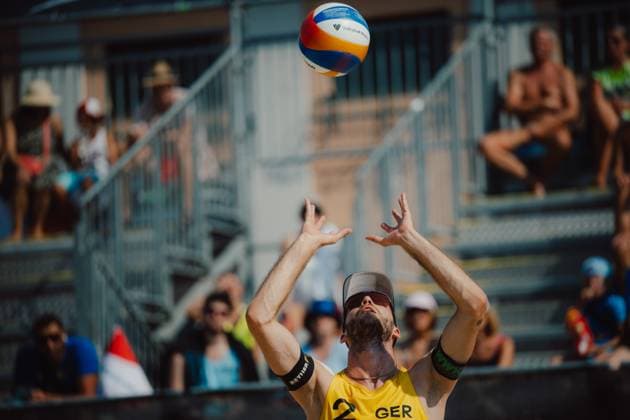 Beach volleyball, Beachvolleyball - Baden Challenge BADEN,AUSTRIA,10.AUG.25 - BEACH VOLLEYBALL - FIVB World Tour - Baden Challenge. Image shows Clemens Wickler (GER).  GEPAxpictures xAlexanderxSolc