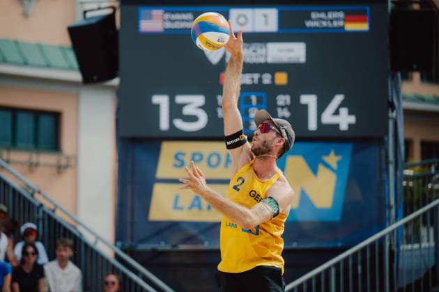 Beach volleyball, Beachvolleyball - Baden Challenge BADEN,AUSTRIA,10.AUG.25 - BEACH VOLLEYBALL - FIVB World Tour - Baden Challenge. Image shows Clemens Wickler (GER).  GEPAxpictures xAlexanderxSolc