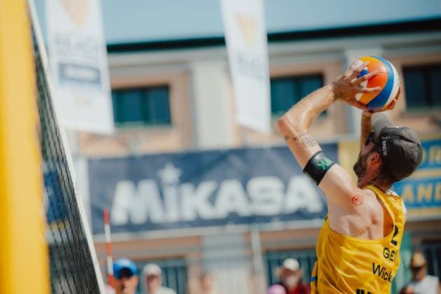 Beach volleyball, Beachvolleyball - Baden Challenge BADEN,AUSTRIA,10.AUG.25 - BEACH VOLLEYBALL - FIVB World Tour - Baden Challenge. Image shows Clemens Wickler (GER).  GEPAxpictures xAlexanderxSolc