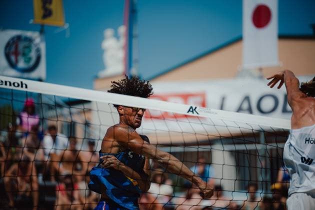 Beach volleyball, Beachvolleyball - Baden Challenge BADEN,AUSTRIA,10.AUG.25 - BEACH VOLLEYBALL - FIVB World Tour - Baden Challenge. Image shows Calvin Aye (FRA).  GEPAxpictures xAlexanderxSolc
