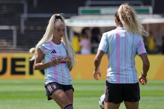 10 08 2025, xfanx, Football Test Match, Borussia Dortmund Women Juventus Turin Women v l Alisha Lehmann Juventus Turin DFL DFB REGULATIONS PROHIBIT ANY USE OF PHOTOGRAPHS as IMAGE SEQUENCES and or QUASI VIDEO Dortmund mfan