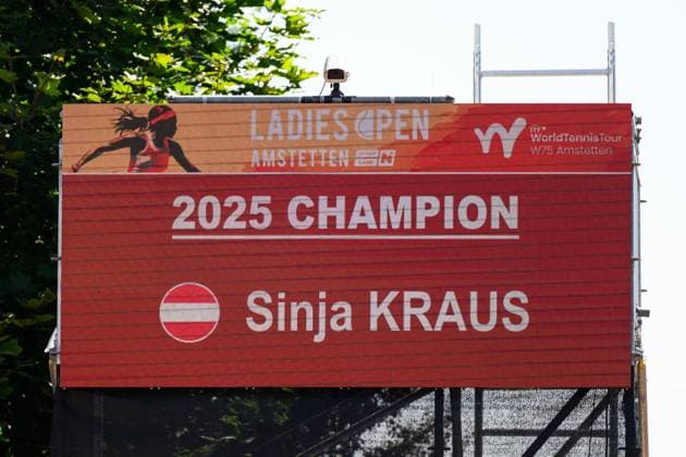 TENNIS - WTA, Tennis Damen Ladies Open Amstetten AMSTETTEN,AUSTRIA,10.AUG.25 - TENNIS - ITF World Tennis Tour, Ladies Open Amstetten. Image shows the scoreboard.  GEPAxpictures xChristianxMoser