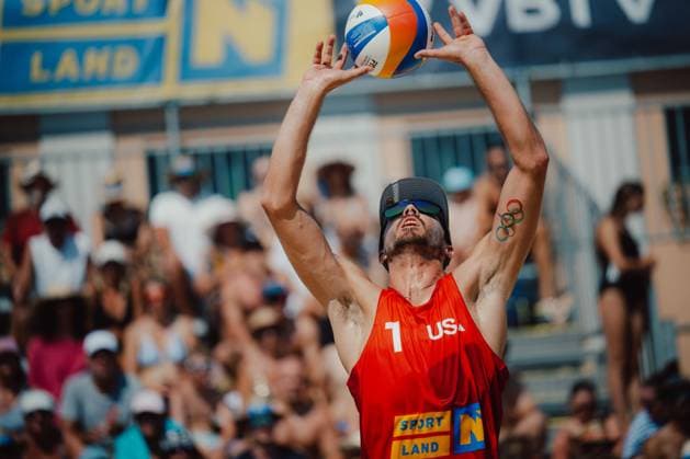 Beach volleyball, Beachvolleyball - Baden Challenge BADEN,AUSTRIA,10.AUG.25 - BEACH VOLLEYBALL - FIVB World Tour - Baden Challenge. Image shows Miles Evans (USA).  GEPAxpictures xAlexanderxSolc