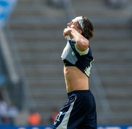 Soccer, Men, Season 2025 2026, 2 Bundesliga 2 Matchday , Hertha BSC Karlsruher SC, Fabian Reese Hertha BSC , Disappointment after final whistle, 10 08 2025, Copyright: xSebastianxRäppold MatthiasxKochx