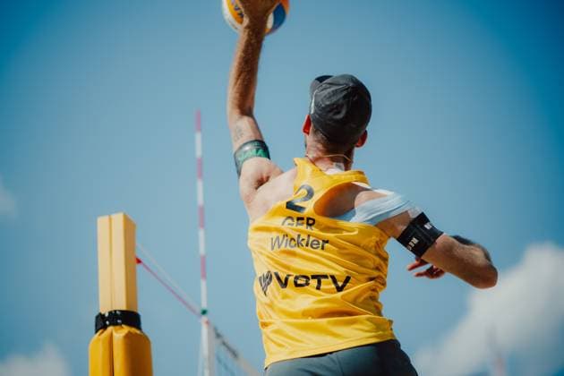 Beach volleyball, Beachvolleyball - Baden Challenge BADEN,AUSTRIA,10.AUG.25 - BEACH VOLLEYBALL - FIVB World Tour - Baden Challenge. Image shows Clemens Wickler (GER).  GEPAxpictures xAlexanderxSolc