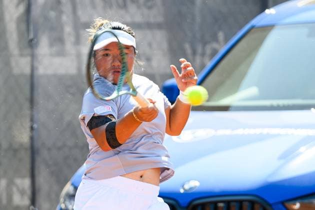 TENNIS - WTA, Tennis Damen Ladies Open Amstetten AMSTETTEN,AUSTRIA,10.AUG.25 - TENNIS - ITF World Tennis Tour, Ladies Open Amstetten. Image shows En Shuo Liang (TPE).  GEPAxpictures xChristianxMoser