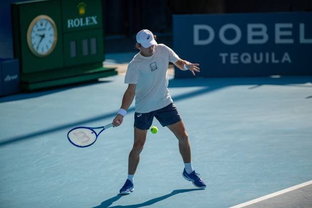 Cincinnati Open: Morning Sessions On Practice Courts Alex de Minaur practices on Grandstand Court prior to his second-round match at the Cincinnati Open in Mason, Ohio, on August 10, 2025. Mason Ohio United States  Copyright: xJasonxWhitmanx originalFilename:whitman-cincinna250810_npZEt.jpg