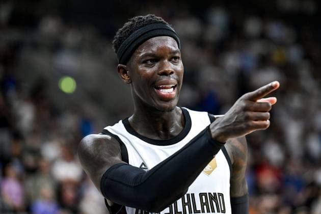 Dennis Schröder Germany, 17 gestures, GER, Germany vs Slovenia, basketball, country match, European Championship preparation, 10 08 2025 GER, Germany vs Slovenia, basketball, country match, European Championship preparation, 10 08 2025 Mannheim Copyright: xEibner-Pressefoto FlorianxWiegandx EP_FWD