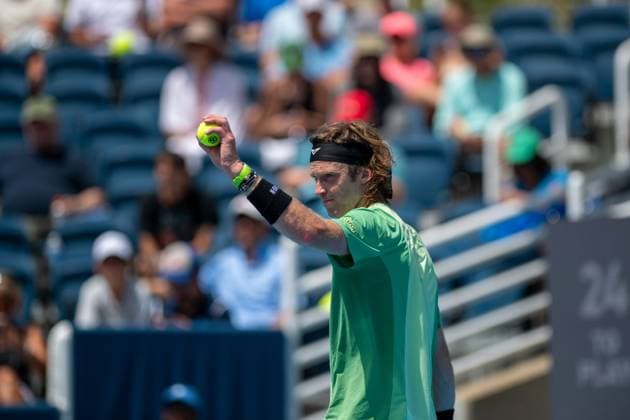 Cincinnati Open: Andrey Rublev V Learner Tien Andrey Rublev is seen during his second-round match at the Cincinnati Open in Mason, Ohio, on August 10, 2025. Mason Ohio United States  Copyright: xJasonxWhitmanx originalFilename:whitman-cincinna250810_npgxR.jpg