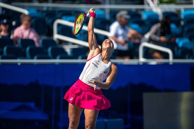 Cincinnati Open: Jasmine Paolini V Maria Sakkari Jasmine Paolini is seen during her second-round match at the Cincinnati Open in Mason, Ohio, on August 10, 2025. Mason Ohio United States  Copyright: xJasonxWhitmanx originalFilename:whitman-cincinna250810_nplGU.jpg
