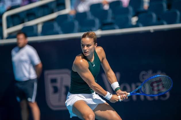 Cincinnati Open: Jasmine Paolini V Maria Sakkari Maria Sakkari is seen during her second-round match at the Cincinnati Open in Mason, Ohio, on August 10, 2025. Mason Ohio United States  Copyright: xJasonxWhitmanx originalFilename:whitman-cincinna250810_npPot.jpg