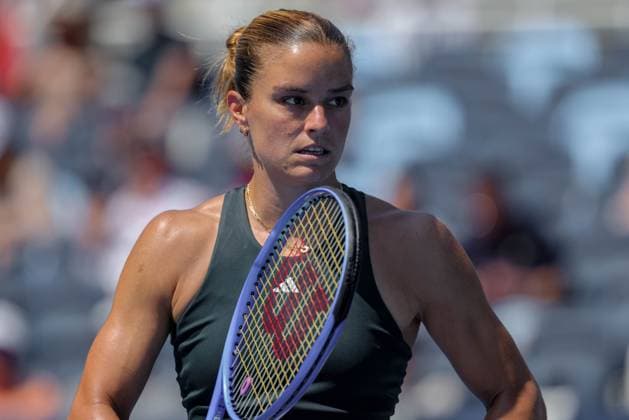 August 10, 2025, Mason, Ohio, U.S: Maria Sakkari (GRE in action during SundayÃ¢â‚¬â ¢s second round of the Cincinnati Open at the Lindner Family Tennis Center, Mason, Oh. Mason U.S - ZUMAs304 20250810_zaf_s304_165 Copyright: xScottxStuartx