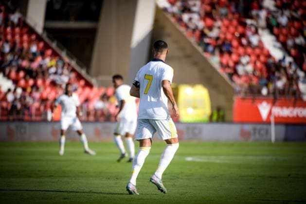 ESP: UD Almeria v Al Nassr - Friendly Match ALMERIA, SPAIN - AUGUST 10: Cristiano Ronaldo of Al Nassr during the match between UD Almeria and Al Nassr of friendly match on August 10, 2025 at Power Horse Stadium in Almeria, Spain. (Photo by Samuel Carreno) Almeria Andalucia Andalucia Spain Copyright: xSamuelxCarrenox SAM_9386
