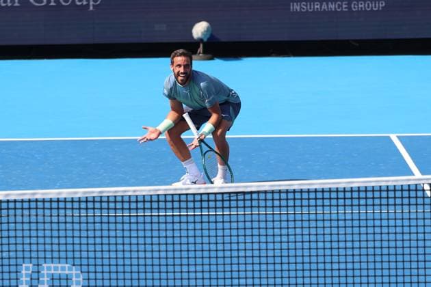 August 10, 2025, Mason, Ohio, United States: DAMIR DZUMHUR of Bosnia and Herzegovina during the match against C. Alcaraz of Spain in the second round of the Cincinnati Open at the Lindner Family Tennis Center. Mason, Ohio. Dzumhur lost 1:6, 6:2, 3:6. Mason United States - ZUMAc278 20250810_zsp_c278_027 Copyright: xMarcinxCholewinskix