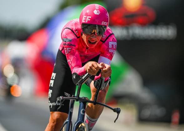 82nd Tour De Pologne 2025 - Stage 7 WIELICZKA, POLAND AUGUST 10: Madis Mihkels of Estonia, riding for EF Education - EasyPost, races through the final kilometer of Stage 7, a 12.5 km individual time trial from Wieliczka to Wieliczka, during the 82nd Tour de Pologne, in Wieliczka, Lesser Poland Voivodeship, Poland, on August 10, 2025. Wieliczka Poland Copyright: xArturxWidakx originalFilename:widak-82ndtour250810_npnKV.jpg