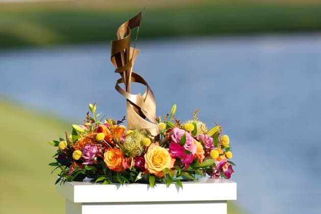 MEMPHIS, TN - AUGUST 10: The FedEx St. Jude Championship trophy during the final round of the FedEx St. Jude Championship, August 10, 2025, at TPC Southwind in Memphis, Tennessee. (Photo by Matthew Maxey Icon Sportswire) GOLF: AUG 10 PGA, Golf Herren FedEx Cup Playoffs - FedEx St. Jude Championship EDITORIAL USE ONLY Icon250810080