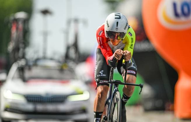 82nd Tour De Pologne 2025 - Stage 7 WIELICZKA, POLAND AUGUST 10: Francesco Busatto of Italy, riding for Intermarchà - Wanty Team, races through the final kilometer of Stage 7, a 12.5 km individual time trial from Wieliczka to Wieliczka, during the 82nd Tour de Pologne, in Wieliczka, Lesser Poland Voivodeship, Poland, on August 10, 2025. Wieliczka Poland Copyright: xArturxWidakx originalFilename:widak-82ndtour250810_npG7C.jpg