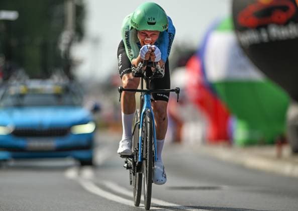 82nd Tour De Pologne 2025 - Stage 7 WIELICZKA, POLAND AUGUST 10: Johannes Staune-Mittet of Norway, riding for Decathlon AG2R La Mondiale Team, races through the final kilometer of Stage 7, a 12.5 km individual time trial from Wieliczka to Wieliczka, during the 82nd Tour de Pologne, in Wieliczka, Lesser Poland Voivodeship, Poland, on August 10, 2025. Wieliczka Poland Copyright: xArturxWidakx originalFilename:widak-82ndtour250810_npd0q.jpg