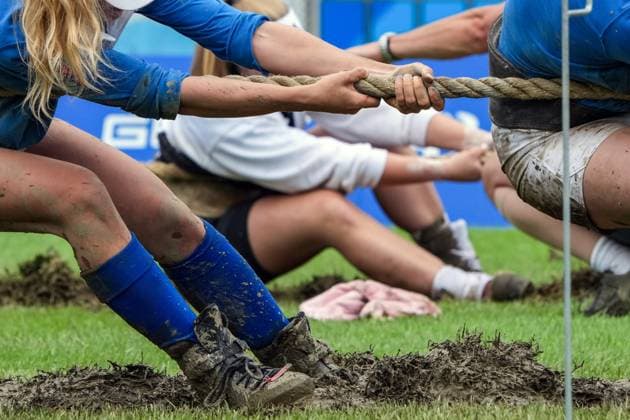 (250811) -- CHENGDU, Aug. 11, 2025 -- Team Italy compete during the Mixed Outdoor 580kg Semifinal Match against team Switzerland of Tug of War event at The World Games 2025 in Chengdu, southwest China s Sichuan Province, Aug. 11, 2025. ) (SP)CHINA-CHENGDU-THE WORLD GAMES 2025-TUG OF WAR-MIXED OUTDOOR 580KG (CN) LixBo 