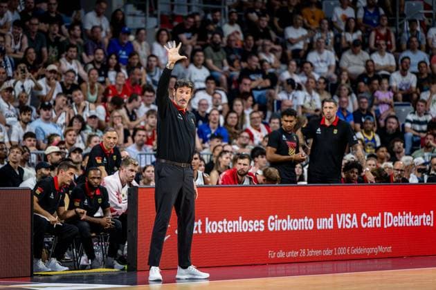 Basketball Mannheim 10 08 2025 Test match Friendly match DBB International match Men Men Germany GER Slovenia SLO Alex Mumbru Germany, national coach