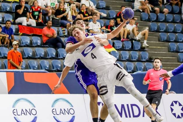 August 11, 2025, Cairo, Cairo, Egypt: HENSEN NOAH The Germany Player In Action During A 11TH IHF Men s Youth World Championship, WM, Weltmeisterschaft Egypt 2025 Between Germany And France At Cairo Stadium Hall 2 Cairo Egypt - ZUMAe138 20250811_zsp_e138_011 Copyright: xBassemxElziatyx
