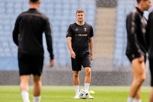 250811 Colin Rösler during a UEFA Champions League training session with Malmö FF on August 11, 2025 in Malmö Photo Petter Arvidson BILDBYRAN kod PA PA1059 fotboll football soccer fotball uefa champions league champions league träning practice training malmö ff bbeng  Copyright: PETTERxARVIDSON BB250811PA050