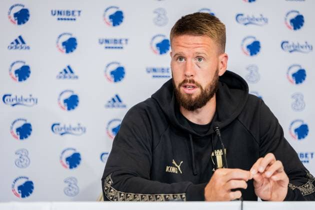 250811 Pontus Jansson of Malmö FF during a UEFA Champions League press conference on August 11, 2025 in Copenhagen Photo Petter Arvidson BILDBYRAN kod PA PA1060 fotboll football soccer fotball uefa champions league champions league presskonferens press conference malmö ff bbeng  Copyright: PETTERxARVIDSON BB250811PA100