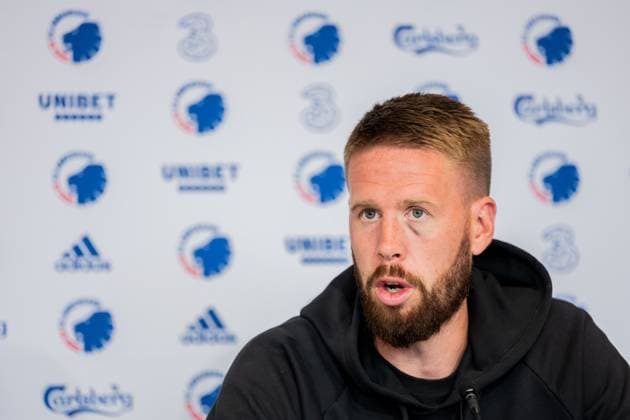 250811 Pontus Jansson of Malmö FF during a UEFA Champions League press conference on August 11, 2025 in Copenhagen Photo Petter Arvidson BILDBYRAN kod PA PA1060 fotboll football soccer fotball uefa champions league champions league presskonferens press conference malmö ff bbeng  Copyright: PETTERxARVIDSON BB250811PA101