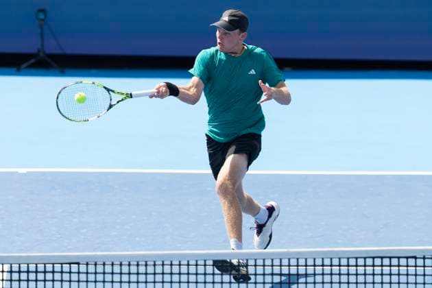 August 11, 2025, Mason, Ohio, USA: Mason, Ohio; Cincinnati Open Tennis Tournament - 2025 08 11 - Alex Michelson plays a ball against opponent Holger Rune. - ZUMAPress Mason USA - ZUMAn24_ 20250811_zaf_n24_084 Copyright: xWallyxNellx