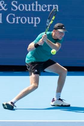 August 11, 2025, Mason, Ohio, USA: Mason, Ohio; Cincinnati Open Tennis Tournament - 2025 08 11 - Alex Michelson plays a ball against opponent Holger Rune. - ZUMAPress Mason USA - ZUMAn24_ 20250811_zaf_n24_096 Copyright: xWallyxNellx
