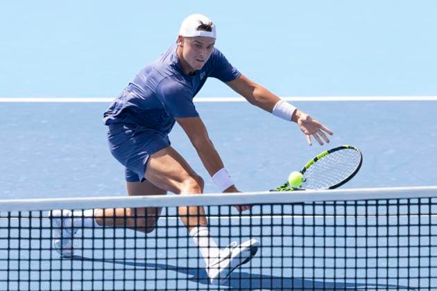 August 11, 2025, Mason, Ohio, USA: Mason, Ohio; Cincinnati Open Tennis Tournament - 2025 08 11 - Holger Rune plays a ball against opponent Alex Michelson. - ZUMAPress Mason USA - ZUMAn24_ 20250811_zaf_n24_103 Copyright: xWallyxNellx