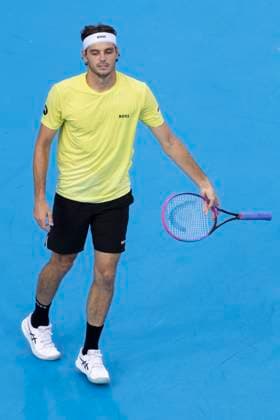 August 11, 2025, Mason, Ohio, USA: Mason, Ohio; Cincinnati Open Tennis Tournament - 2025 08 11 - Taylor Fritz drops his racquet in his game against opponent Lorenzo Sonego. - ZUMAPress Mason USA - ZUMAn24_ 20250811_zaf_n24_227 Copyright: xWallyxNellx