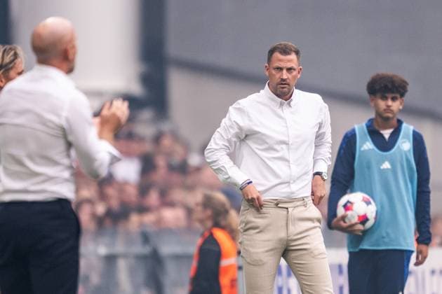 250812 Head coach Jacob Neestrup of FC Copenhagen during the UEFA Champions League qualifier football match between FC Copenhagen and Malmö FF on August 12, 2025 in Copenhagen Photo Petter Arvidson BILDBYRAN kod PA PA1061 fotboll football soccer fotball uefa champions league champions league fc copenhagen malmö ff bbeng kval fc köpenhamn  Copyright: PETTERxARVIDSON BB250812PA042
