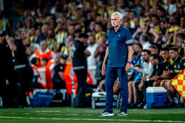 Fenerbahce SK trainer Jose Mourinho during the match Fenerbahce Feyenoord at the Åžükrü SaracoÄülu Spor Kompleksi for the Champions League Third qualifying round 2nd leg season 2025 2026 in ISTANBUL, Turkey on 10 august 2025, photo by Marcel van Dorst EYE4images DeFodi Images